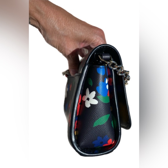 Kate Spade Staci Sailing Floral Small Flap Crossbody in Black Multi - Picture 8 of 16